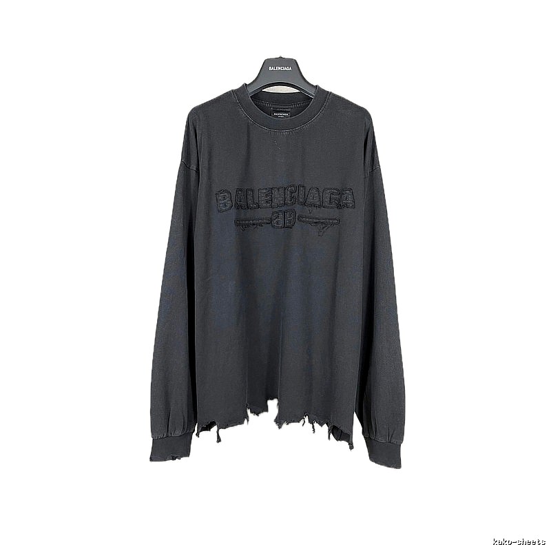 Balenciaga retro ripped black T-shirt