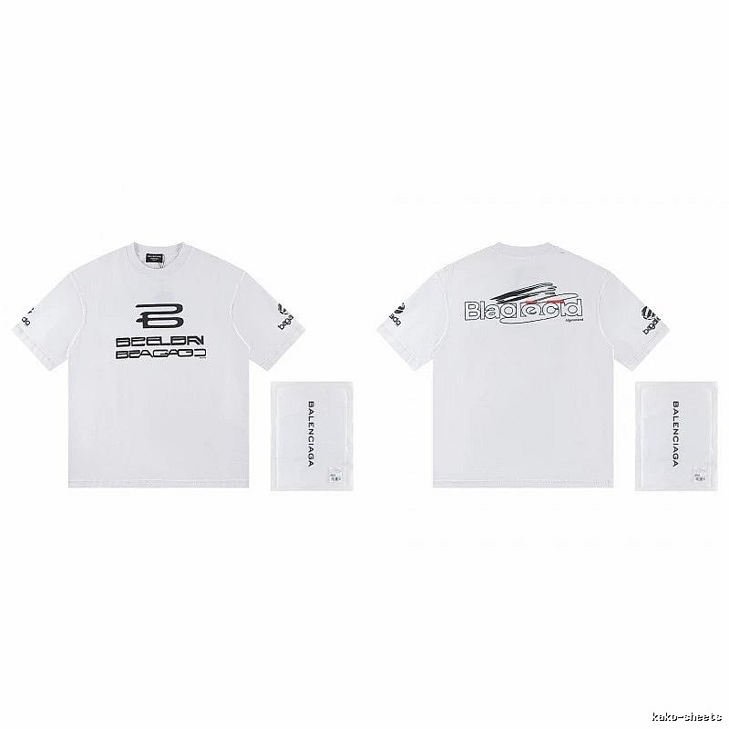 Balenciaga Trendy Racing Print White T-Shirt