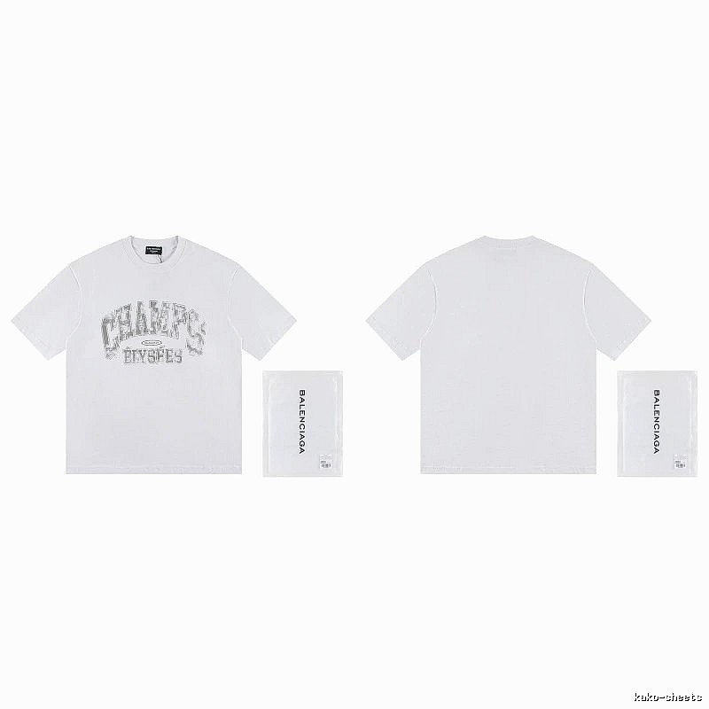Balenciaga Vintage Distressed Lettering White T-Shirt