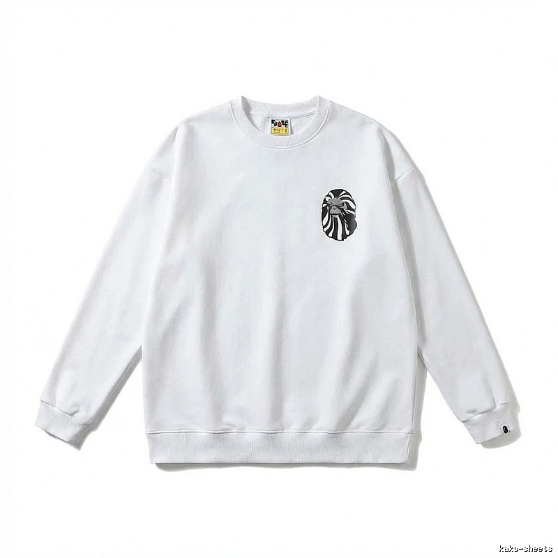 Bape Ape Head Minimalist Style White Sweatshirt