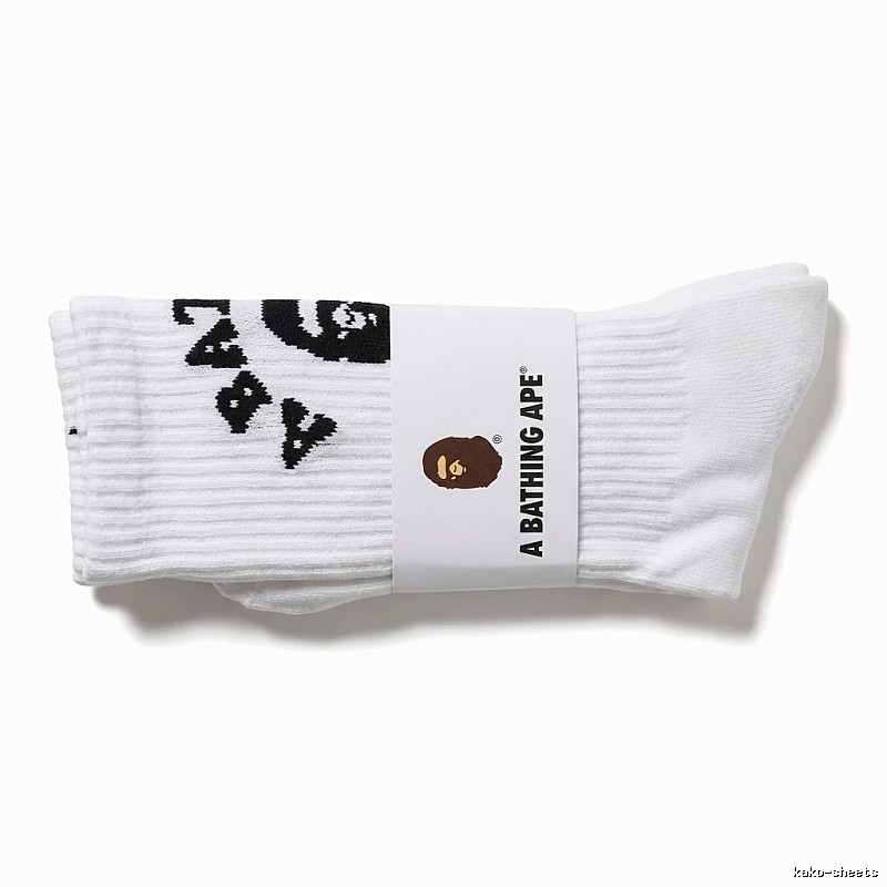 Bape Ape Head White Trendy Socks