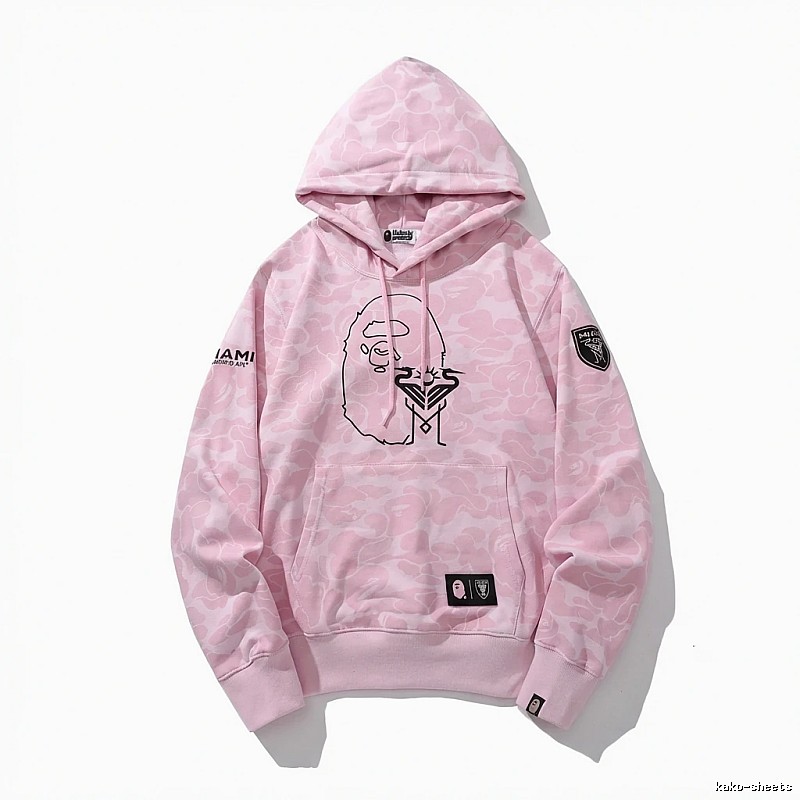 Bape camouflage-style pink hoodie