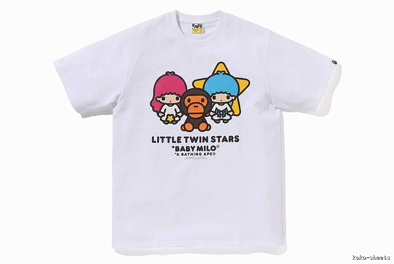 Bape cartoon and childlike white T-shirt