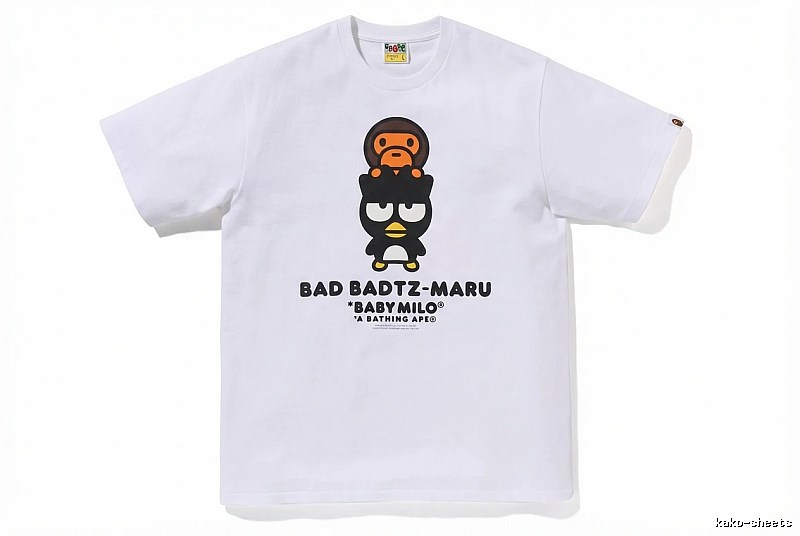 Bape cartoon - printed white T - shirt