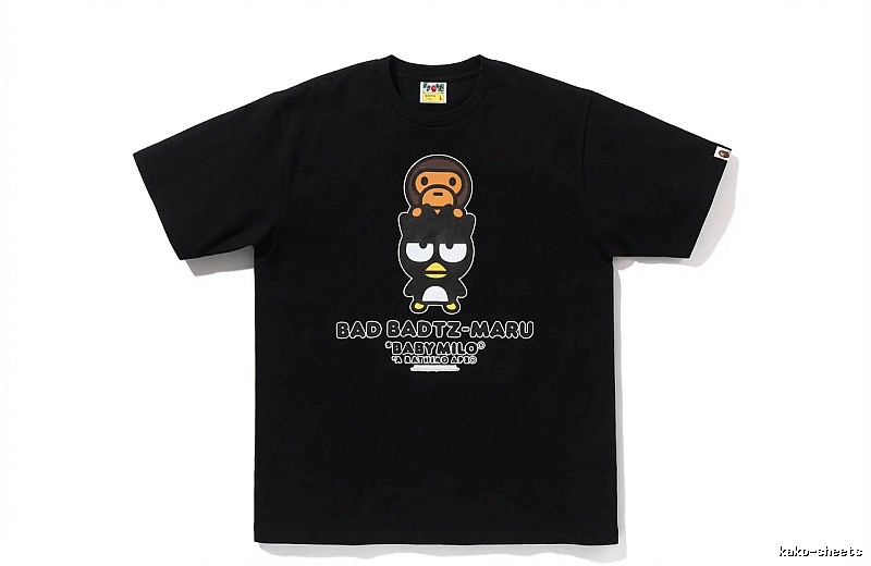 Bape Cartoon Trendy and Cool Style Black T-shirt
