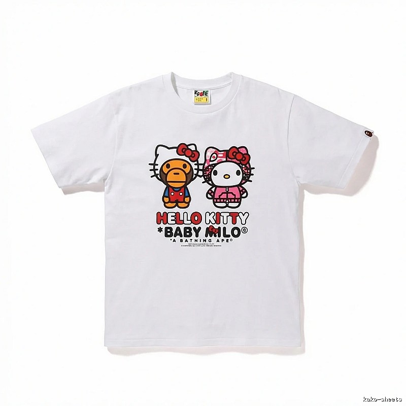 Bape Co-branded Cartoon Style White T-shirt