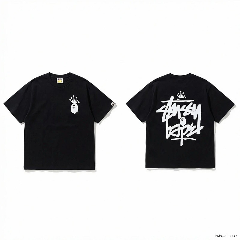 Bape Crown Graffiti Style Short-Sleeve Shirt