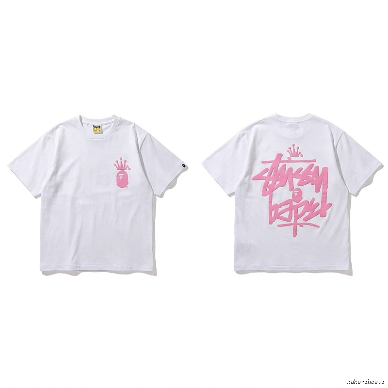 Bape Crown Graffiti Style White T-shirt