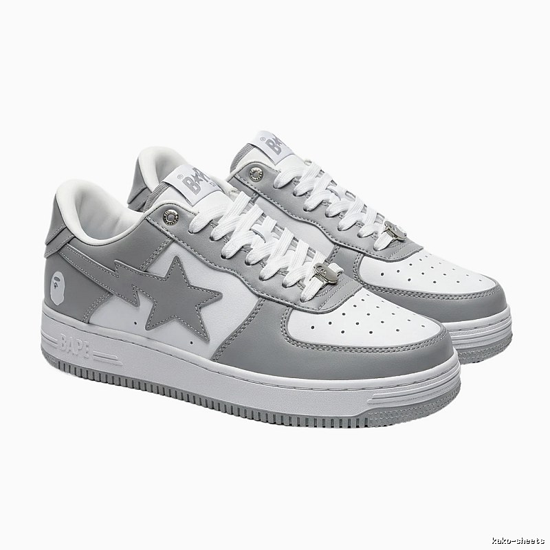 Bape Gray Silver Trendy Sneakers