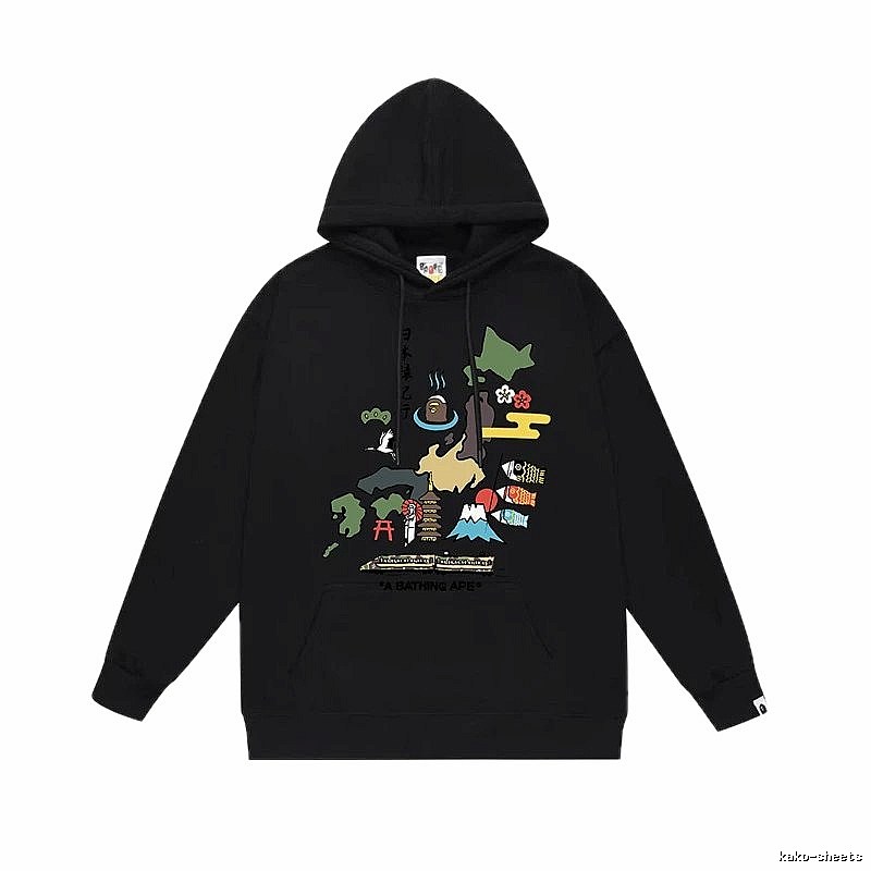 Bape Japanese-style black hoodie