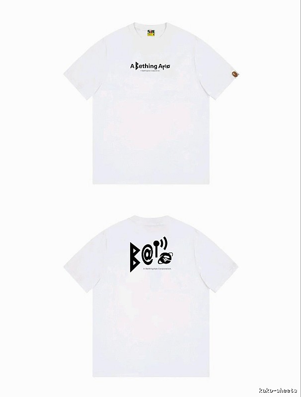Bape letter print simple white T-shirt