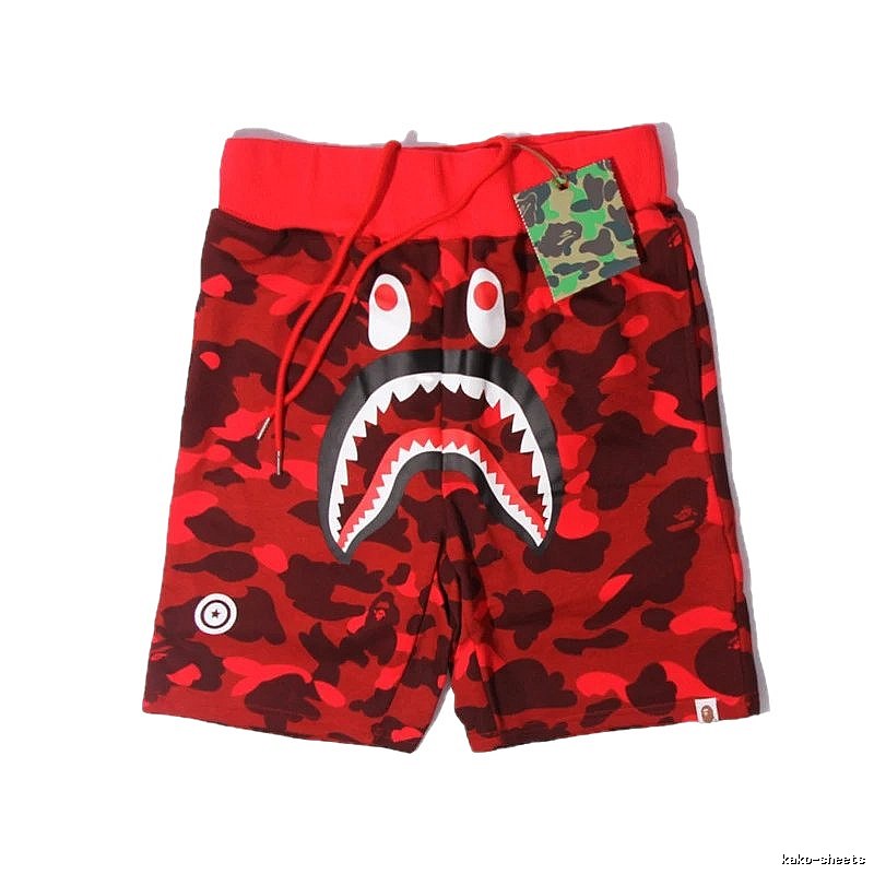 Bape Shark Red Camouflage Shorts