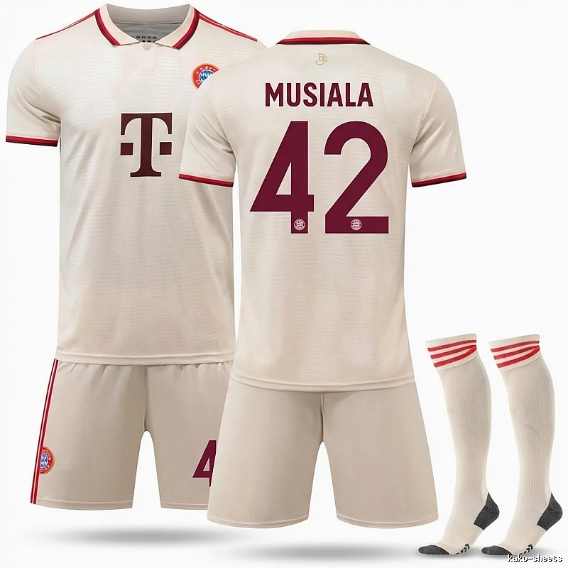 Bayern Munich's home white jersey.