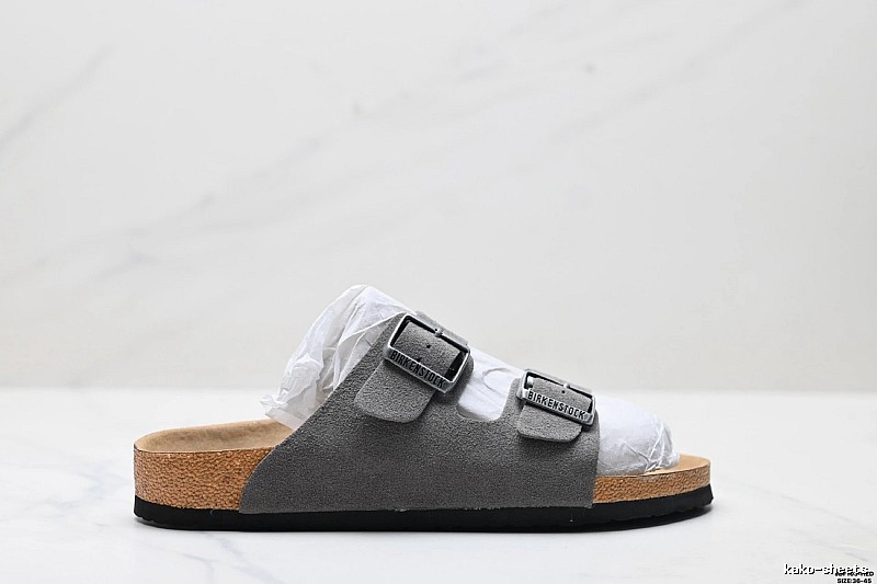 BIRKENSTOCK Classic Casual Style Grey Slide Sandals