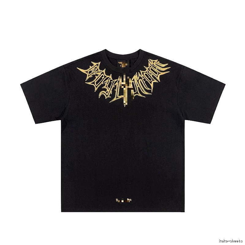 BOY Gold-foiled Gothic Edgy & Trendy Black Short-sleeve T-Shirt