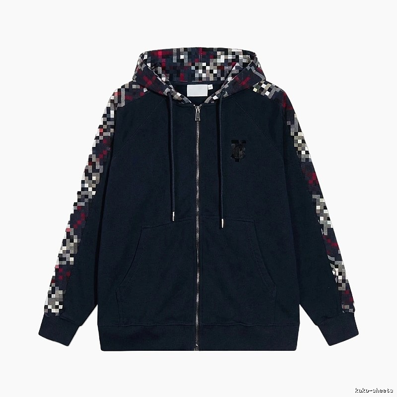 Burberry checkered fashion black coat