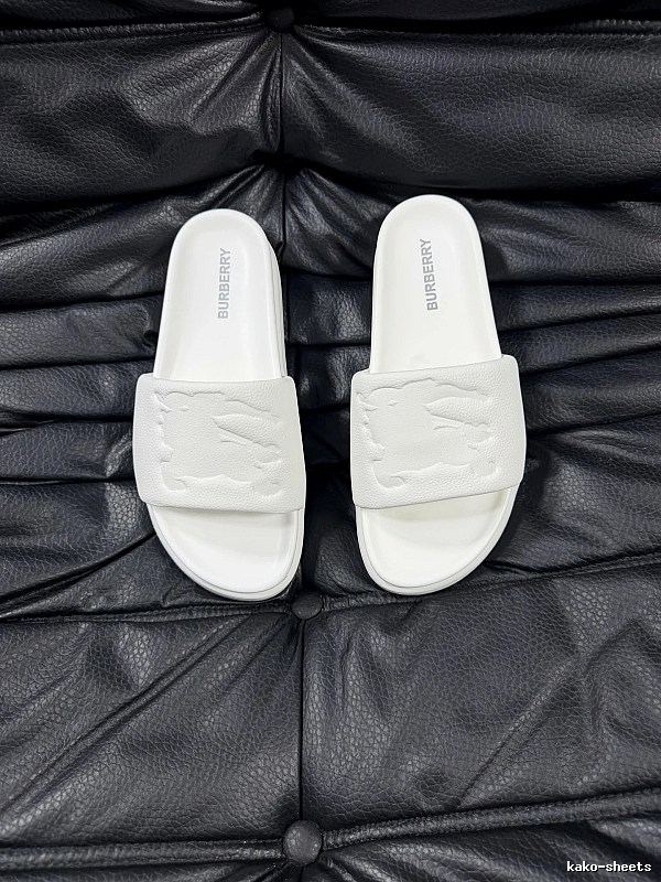 Burberry Embossed Equestrian Knight Minimalist White Slides