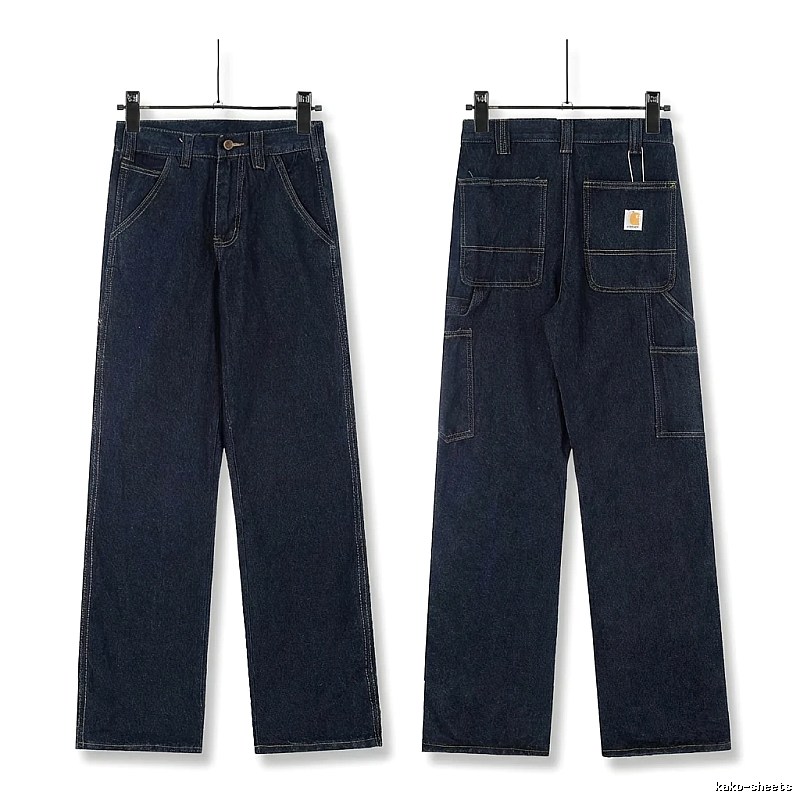 Carhartt workwear style dark blue jeans