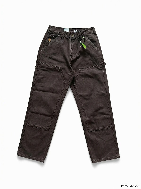 Carhartt workwear style dark brown long trousers