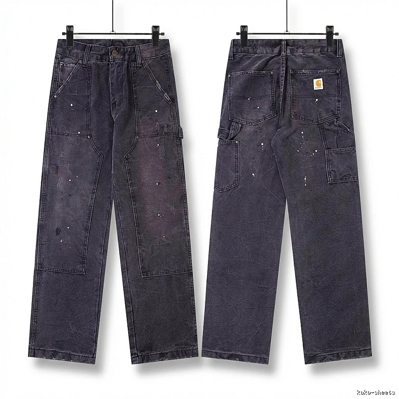 Carhartt workwear-style dark denim jeans