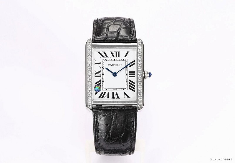 Cartier Tank-Style Dress Watch Travel Edit in Silver And Black