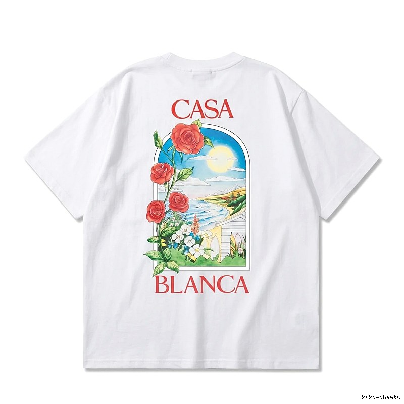 Casablanca retro printed white T-shirt