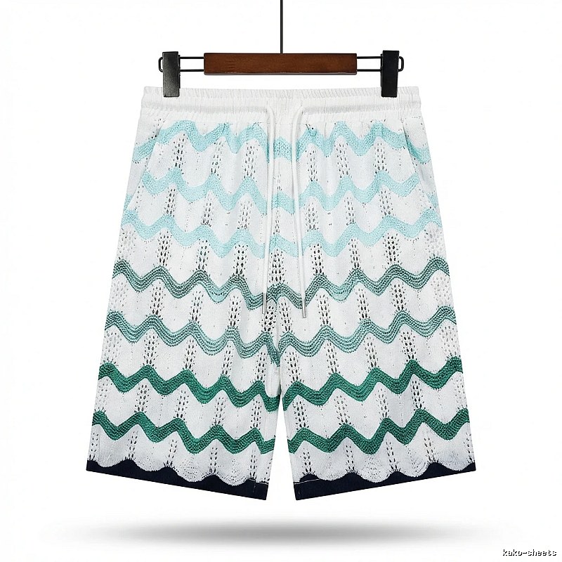 Casablanca Wave-patterned Retro Shorts