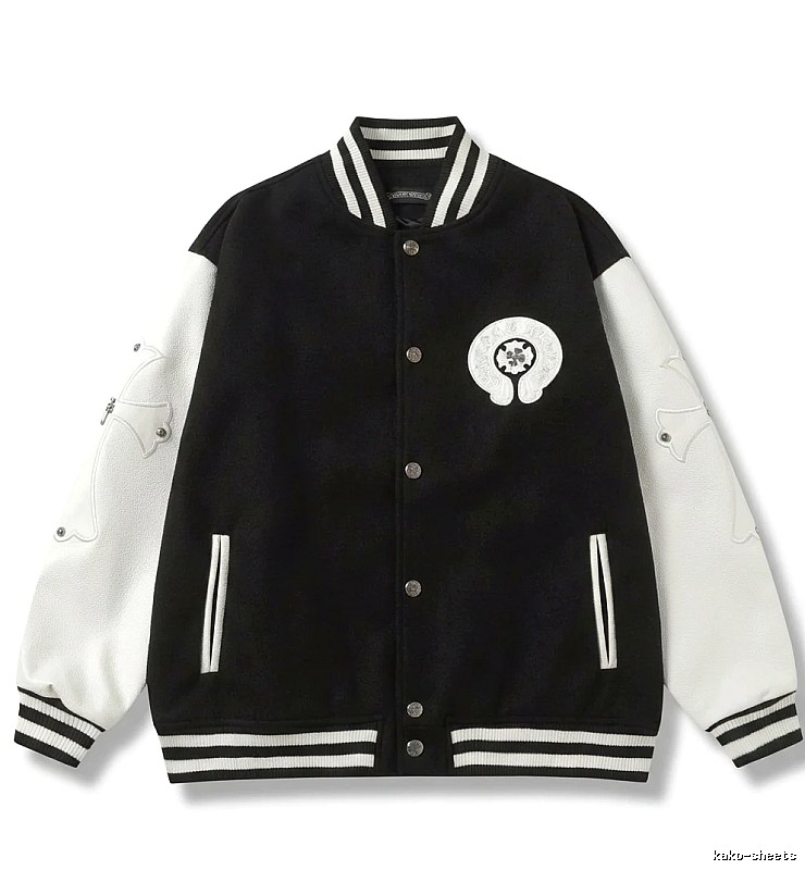 Chrome Hearts Baseball Style Black and White Jacket