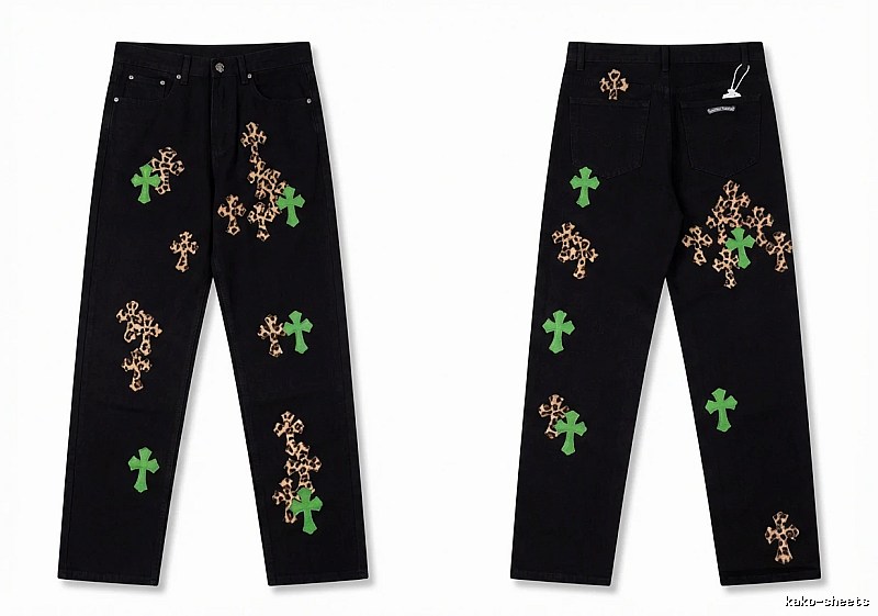 Chrome Hearts black trendy cross jeans
