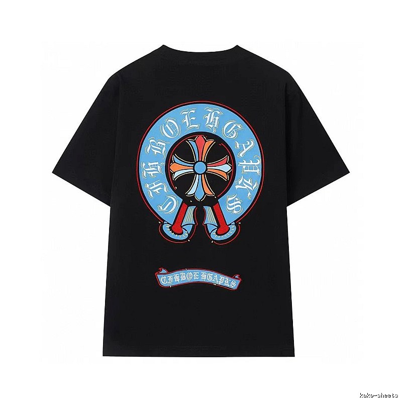 Chrome Hearts Colorful Cross Trendy Cool Style Black Short-sleeve T-shirt