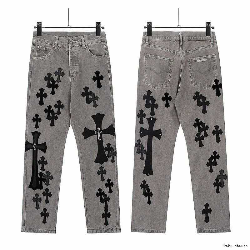 Chrome Hearts Compact Graphic jeans Light Denim Jeans for Smart Casual Looks