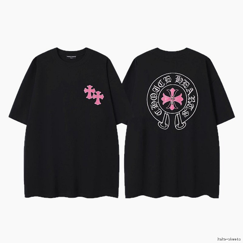 Chrome Hearts Cross Embroidered Street-style Black T-Shirt
