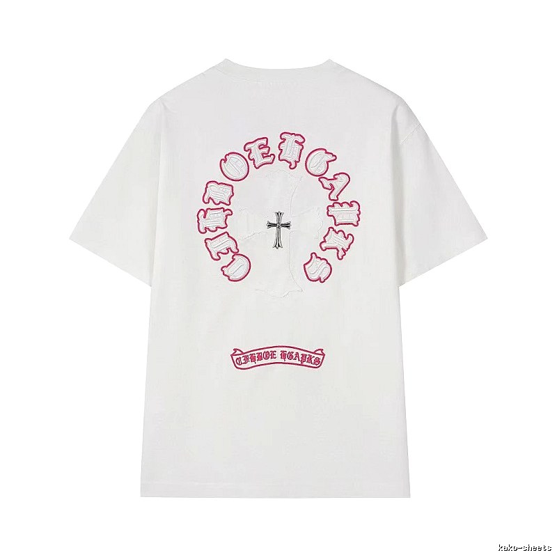Chrome Hearts Cross Embroidered Street Style White T-Shirt