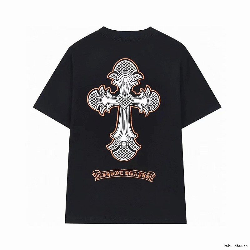 Chrome Hearts Cross Gothic Style Black Short-sleeve T-shirt