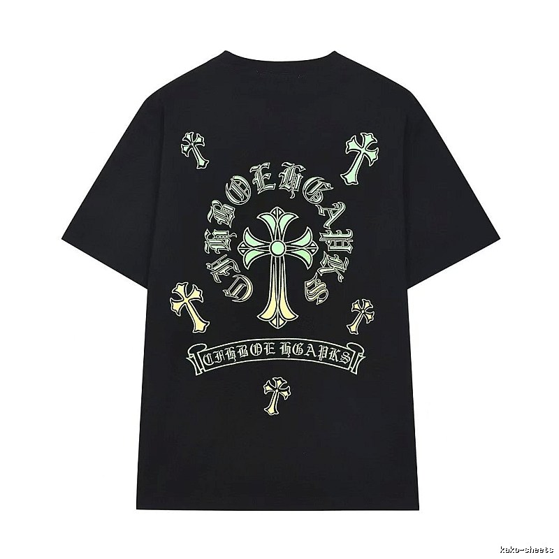 Chrome Hearts Cross Print Gothic Black Short-sleeve T-shirt