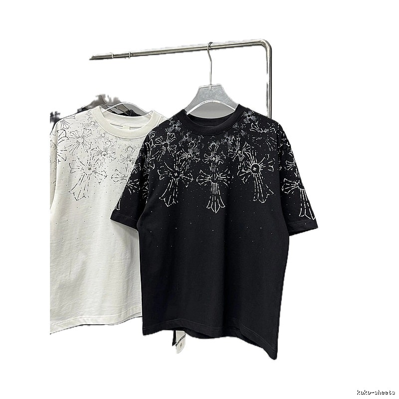 Chrome Hearts Cross Print Street Style Black T-Shirt