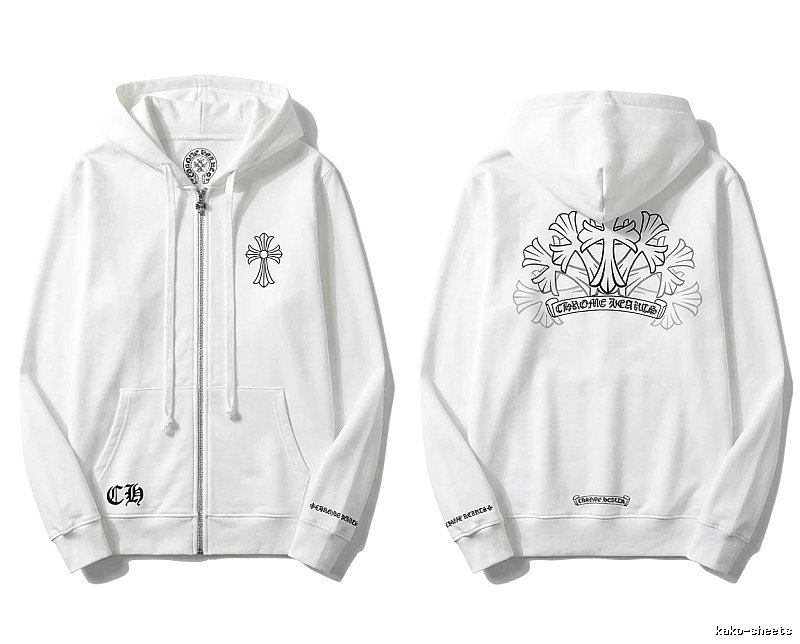 Chrome Hearts Cross Trendy and Cool Style White Sweatshirt