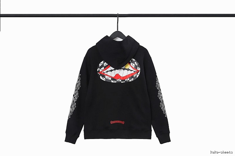 Chrome Hearts Easy Match Cross graphic hoodie Black Blue Cross for Leisure Wear
