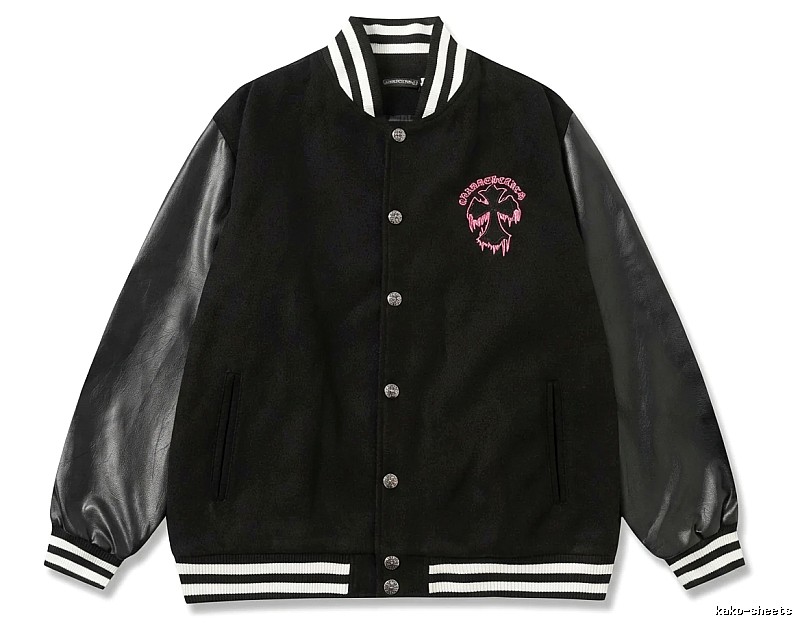 Chrome Hearts embroidered baseball jacket in black