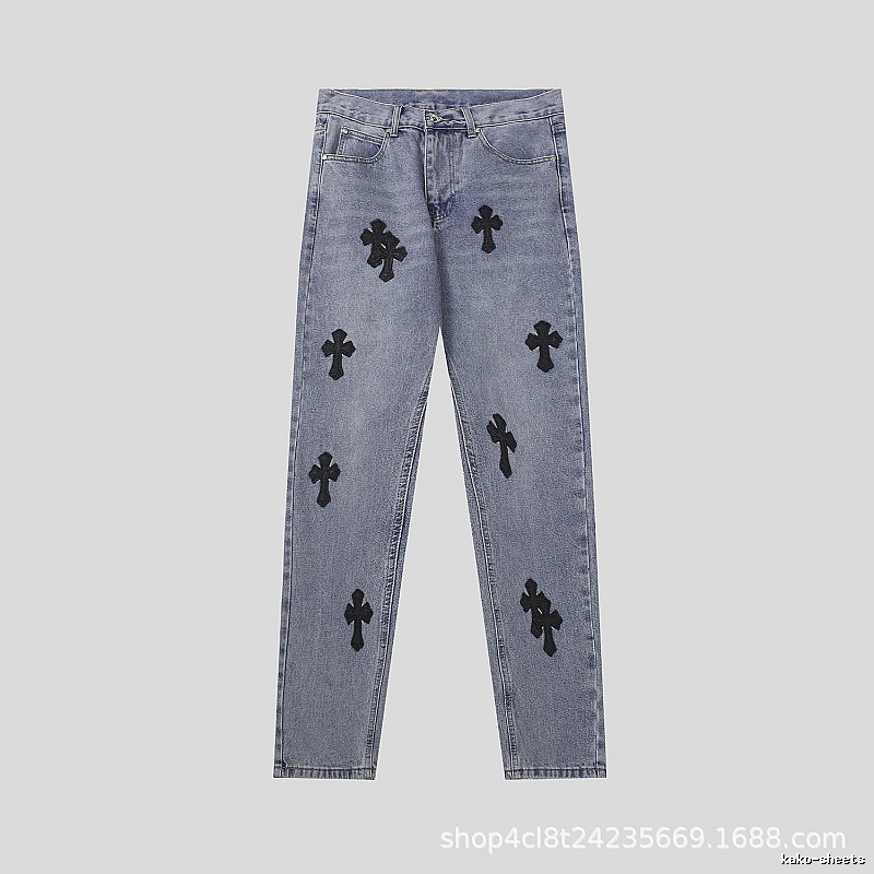 Chrome Hearts Gift Ready Graphic jeans Light Denim Jeans with Standout Detail