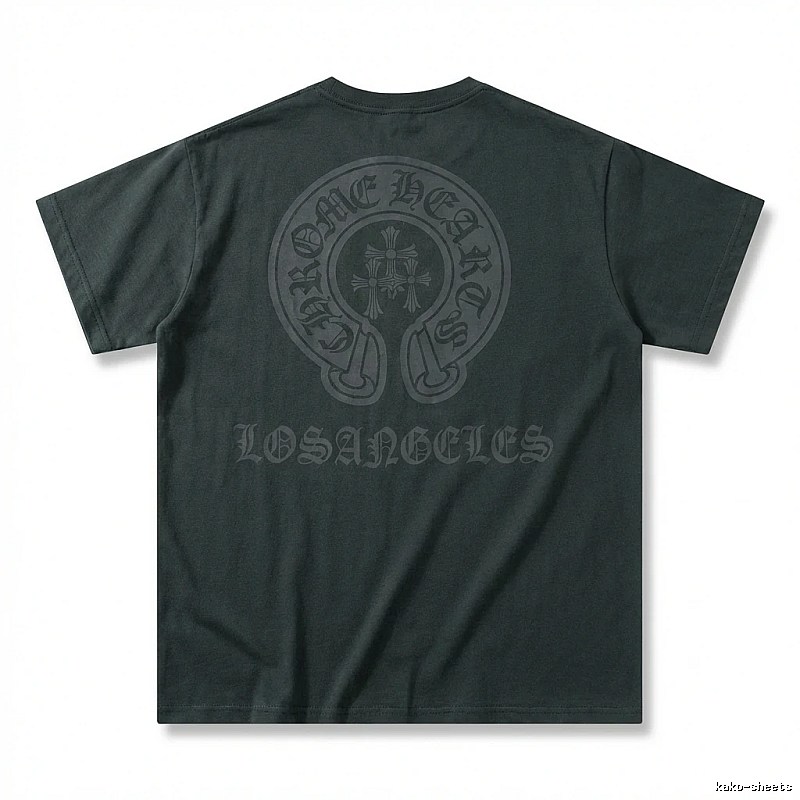 Chrome Hearts Gothic Style Dark Grey T-shirt