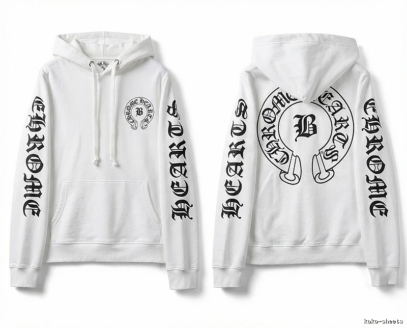 Chrome Hearts Gothic-style white hoodie