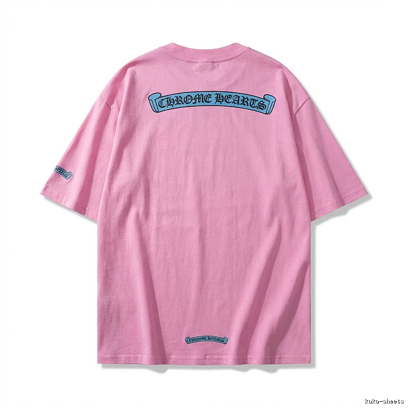 Chrome Hearts Pink Trendy Style T-shirt