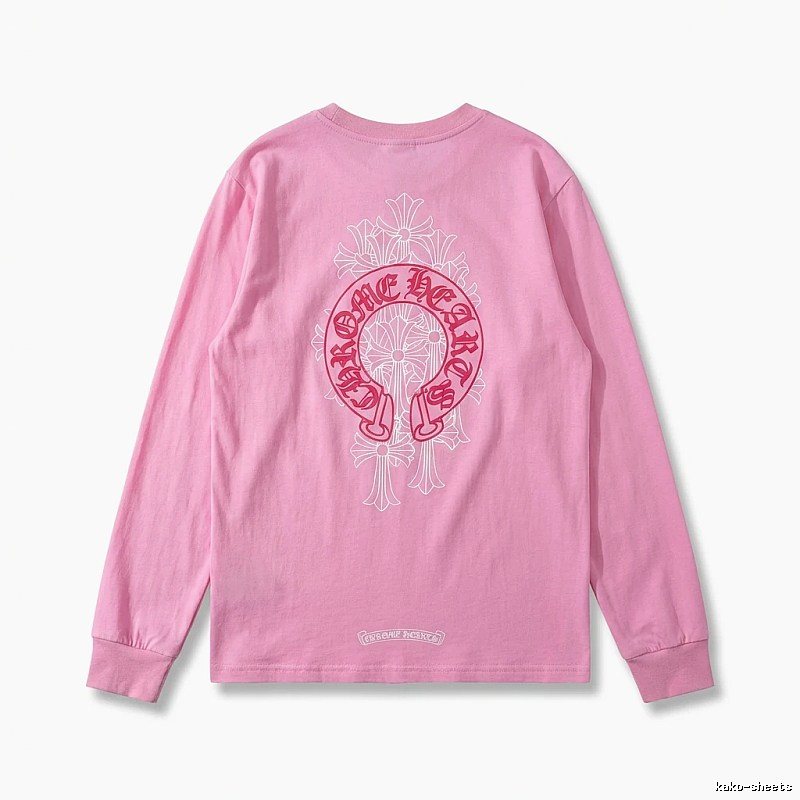 Chrome Hearts Printed Fashionable Pink Long-sleeved Shirt