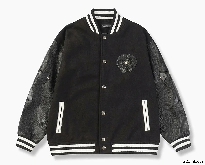 Chrome Hearts retro-style black baseball uniform.