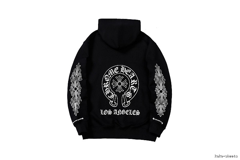 Chrome Hearts Travel Cross graphic hoodie Black Blue Cross with Modern Look