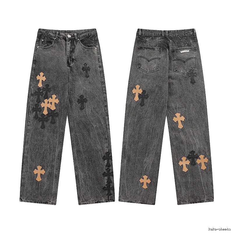Chrome Hearts Travel Graphic jeans Light Denim Jeans with Soft Visual Tone