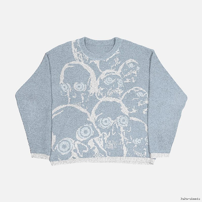 Classic Anime graphic sweater Black Knit Top with Travel-Friendly Style