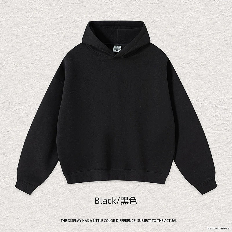 Classic Blank pullover hoodie Black Minimal A for Daily Styling
