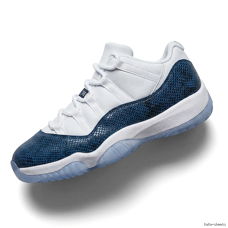 Classic blue and white Air Jordan 11 sneakers.